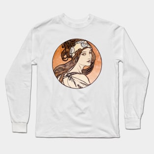 Alphonse Mucha - Stained Glass Long Sleeve T-Shirt